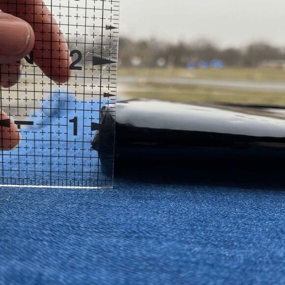 Vintage 60s Black Patent Vinyl Mod Handbag w/ Nautical Lining Brass Clasp - Picture 2 of 9